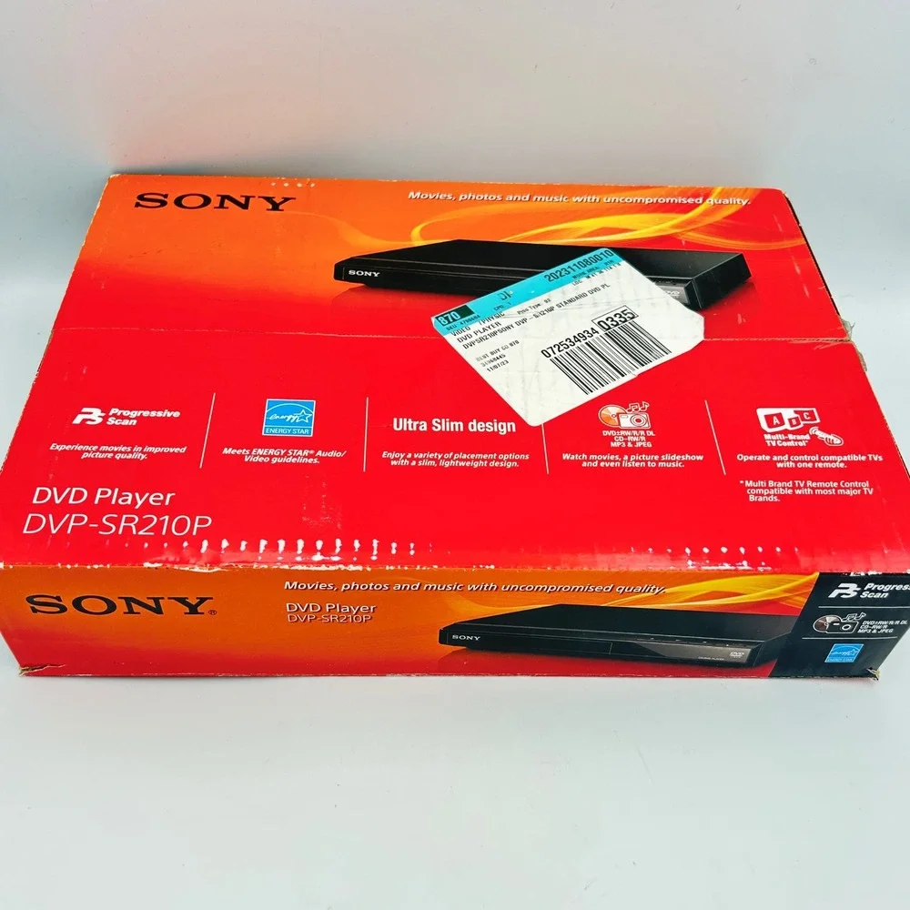 Sony DVD Player DVP-SR210P Progressive Scan Ultra Slim Boxed w/ Remote Boxed